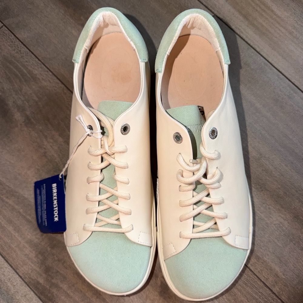 Birkenstock Bend Low Leather & Suede Sneakers - Matcha/Eggshell - Size 9 - Picture 8 of 12